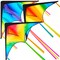 3 Pcs Large Delta Kite Gradient Rainbow, Easy to Fly Huge for Kids and Adults with 328ft String, Large Delta Beach Kite for Outdoor Games and Activities